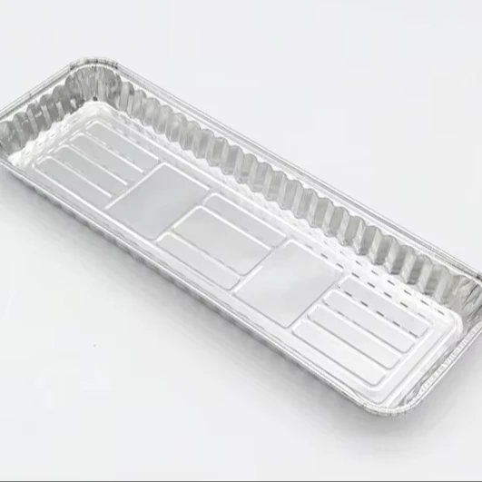 TIA CB17 Plaque rectangulaire jetable de 13 pouces pour barbecue, moules en feuille d'aluminium pour restaurant