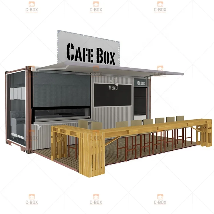 Container Coffee Shop Food Kiosk Pre Fab Container Coffee Shop Cheap Prefabricated Container House Price for Coffee Shop