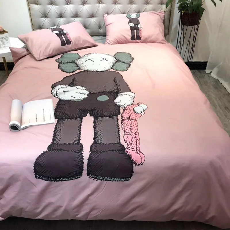 Supreme Kaws Black Luxury Brand Bedding Set Duvet Cover Home Decor