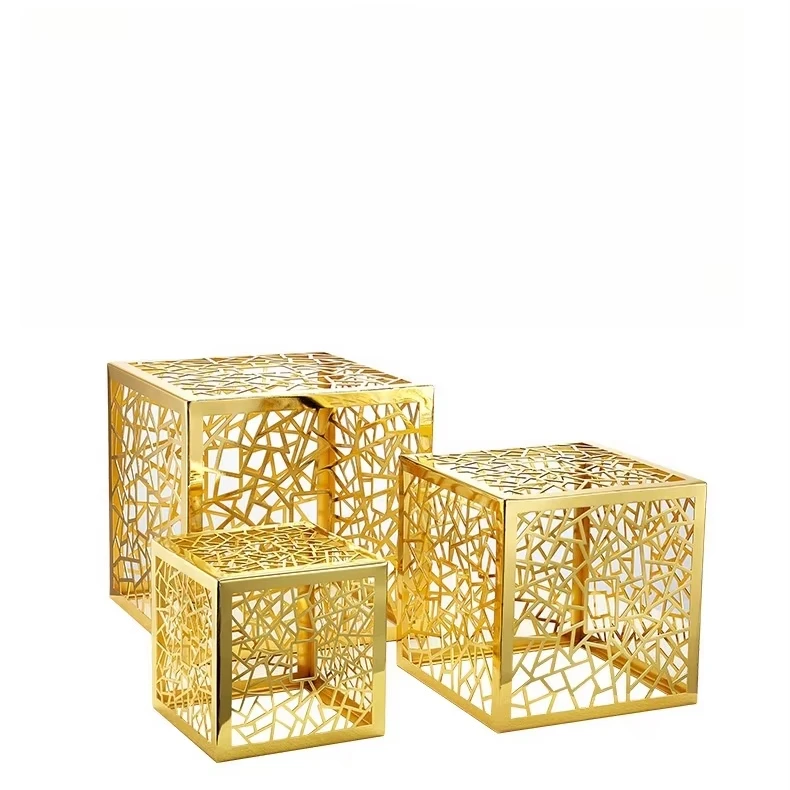 Buffet Food Display Stand Kitchen Equipment Stainless Steel Dessert Riser Wedding Cake Stand Dessert Table Display Set_0