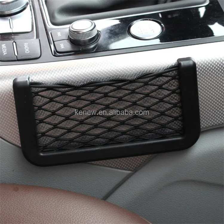 1Pcs Multipurpose Car Seat Side Organizer with Auto Paste Net Pocket Phone Holder and Storage Bag