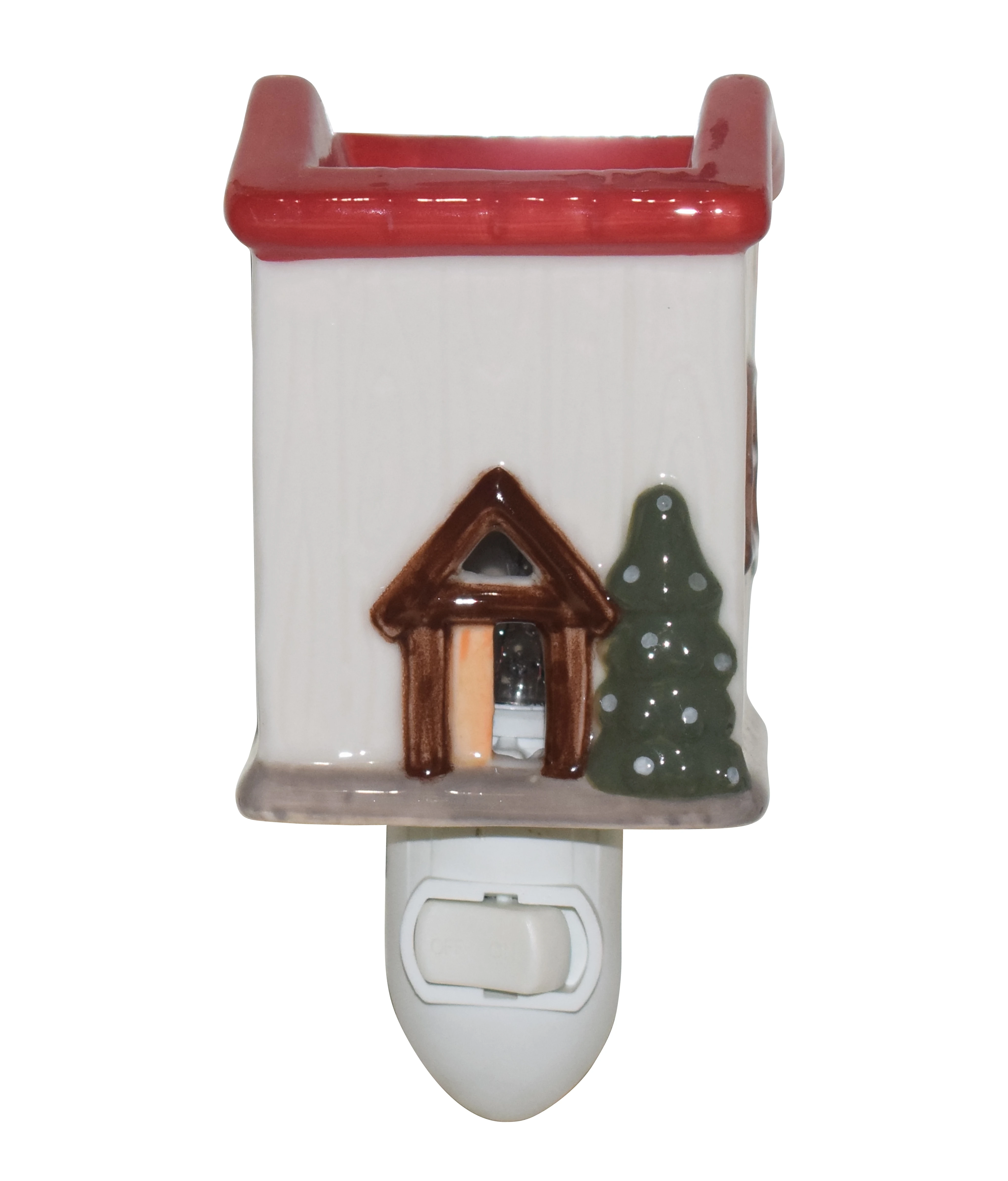 Christmas house puggable wax warmer night lamp ceramic pocelain fragrance oil burner