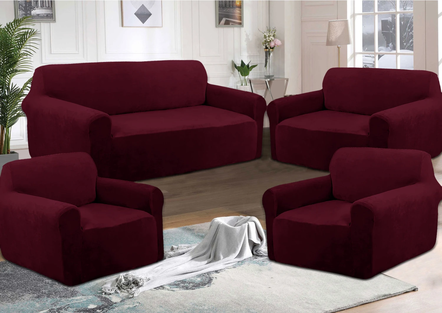 Armrest Cover For Sofa Non Slip Quilt Plush Yellow Velvet Fabric Funda