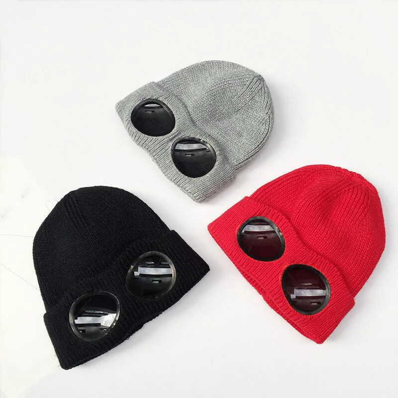 Aviator Hat,Knitted Beanie With Glasses 