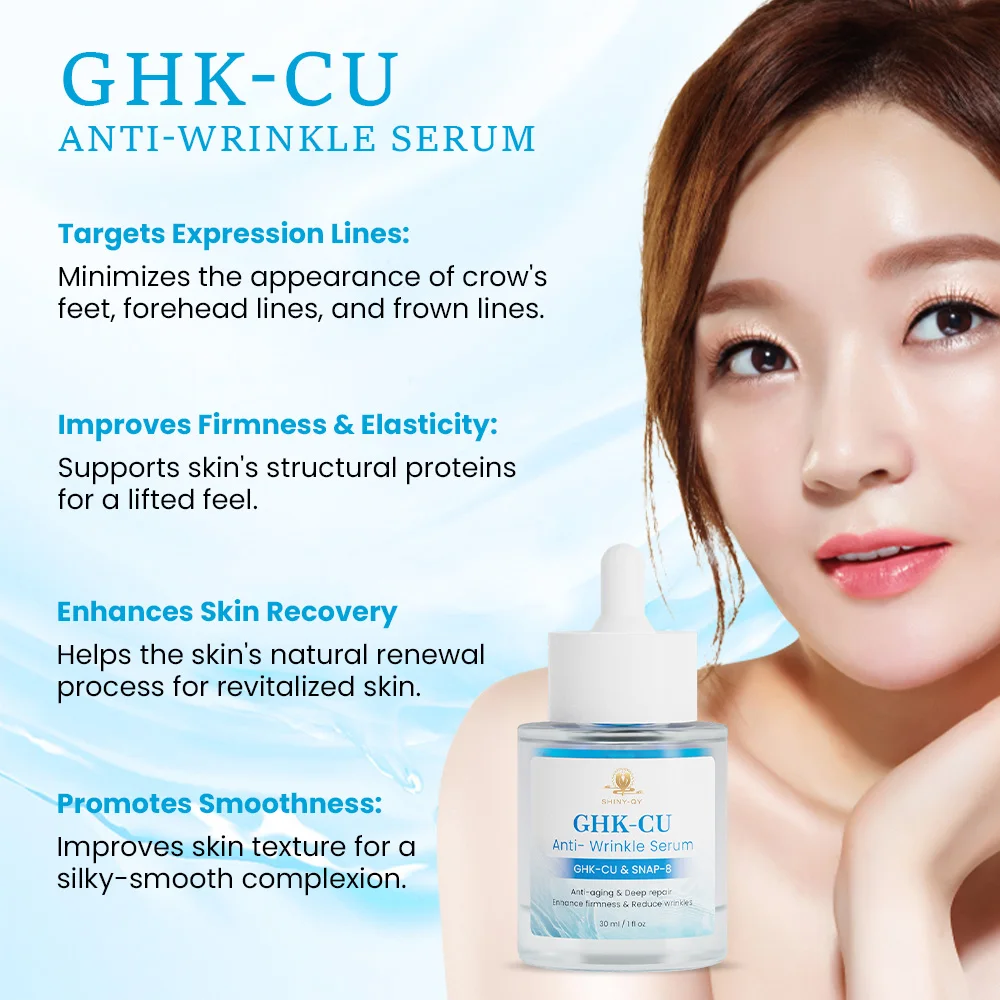 ghk cu anti aging Private Label Ghk-Cu Snap-8 Peptide Anti-Wrinkle Anti-Aging Moisturizing  Repair Ghk-Cu Copper Peptide Face Serum