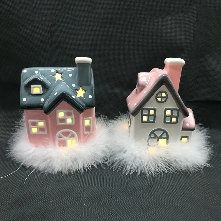 hand painted ceramic christmas village