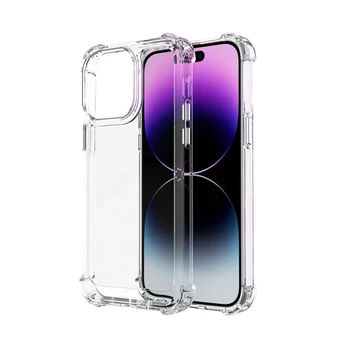 High quality transparent phone case for iPhone with four corner drop protection customizable logo case