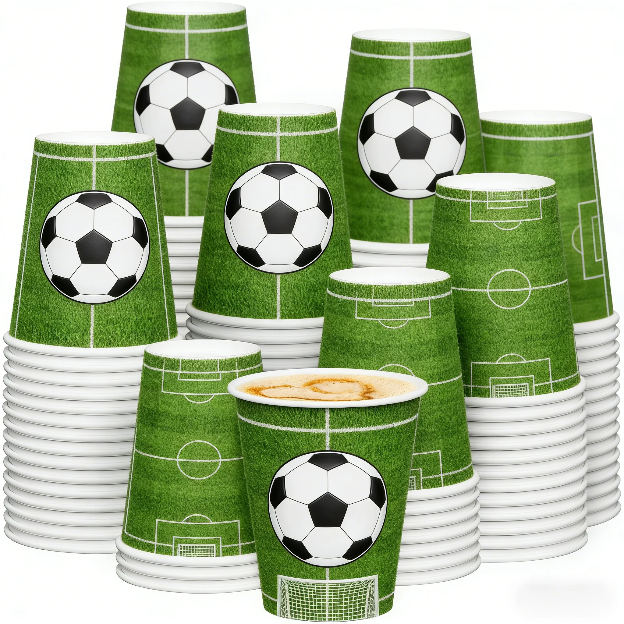 World Football Disposable Paper Cups Professional Craft Factory Paper Cups Coffee Custom Logo Paper Cups