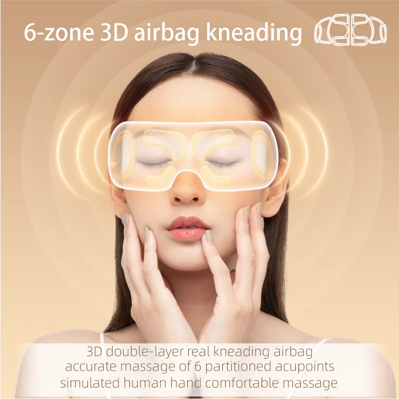 Wireless Mini Intelligent Portable Magic Eye Care Massager Eye Therapy Device Sleeping Heating Eye Mask Machine
