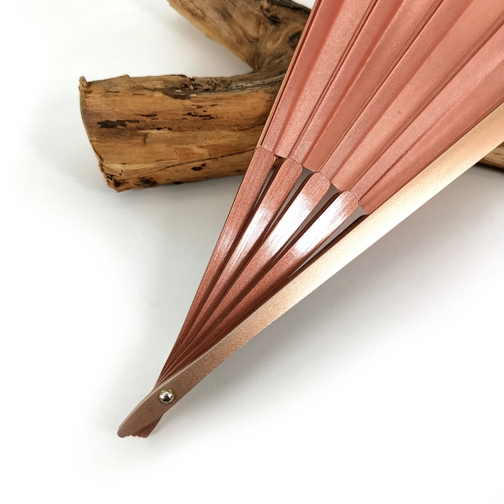 Full Customized Al Metal Hand Fan With Gift Box Abanicos De Mano Custom