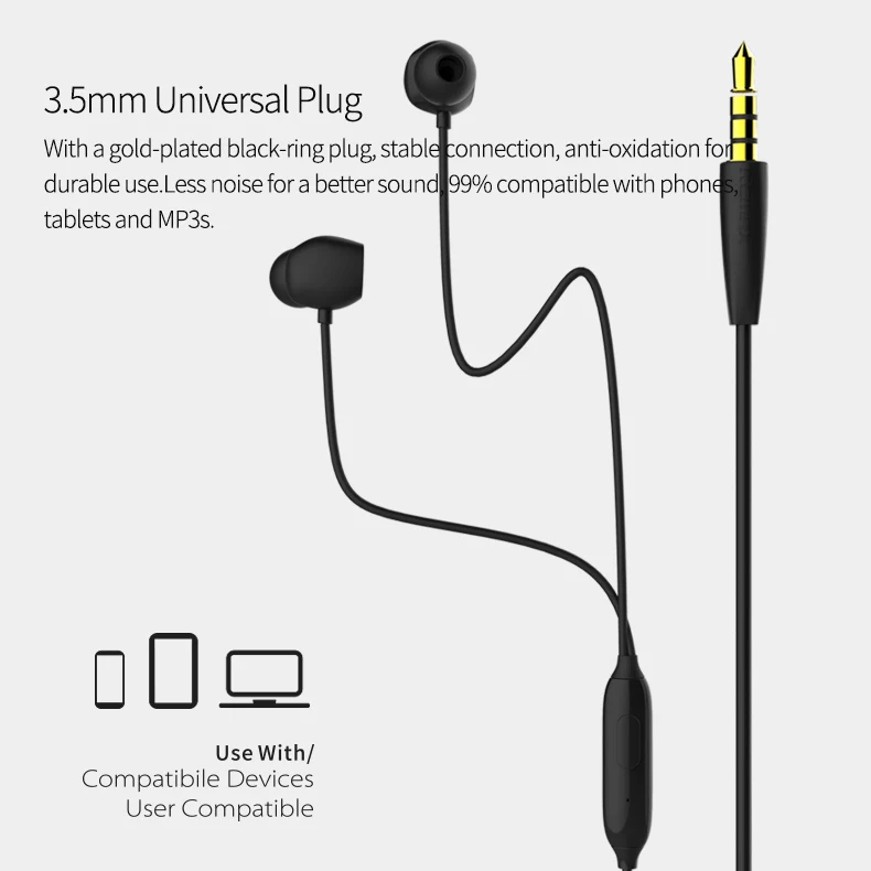 Remax Join Us Rm-550 Black and White Mobile Phone Universal Subwoofer Wired  Music Earphone