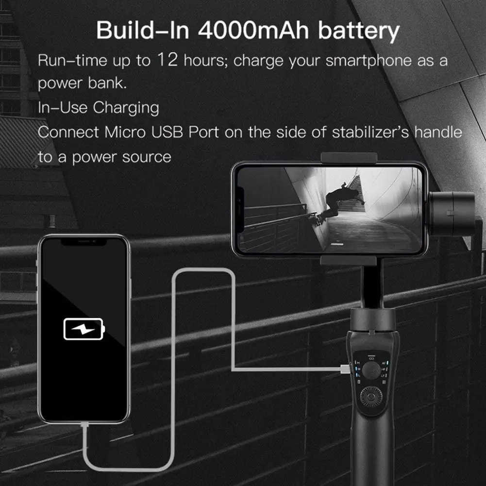 New S5B Holder Tooth 3-axis Gimbal Electric Taking Photo Video Phone Stabilizer Anti Portable Mobile or Camera Wireless Blue 250