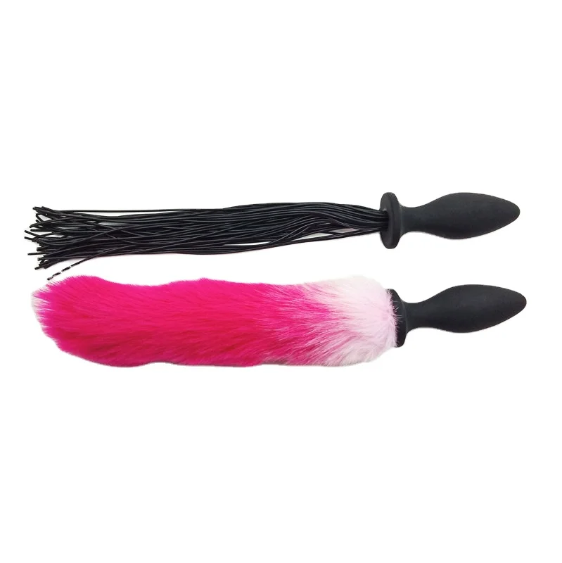 Silicone Anal Butt Plug with Foxy Tail Cosplay Anal Stimulator Adult Sex Toys for Women Fun Sex Games Role Play Anal Training