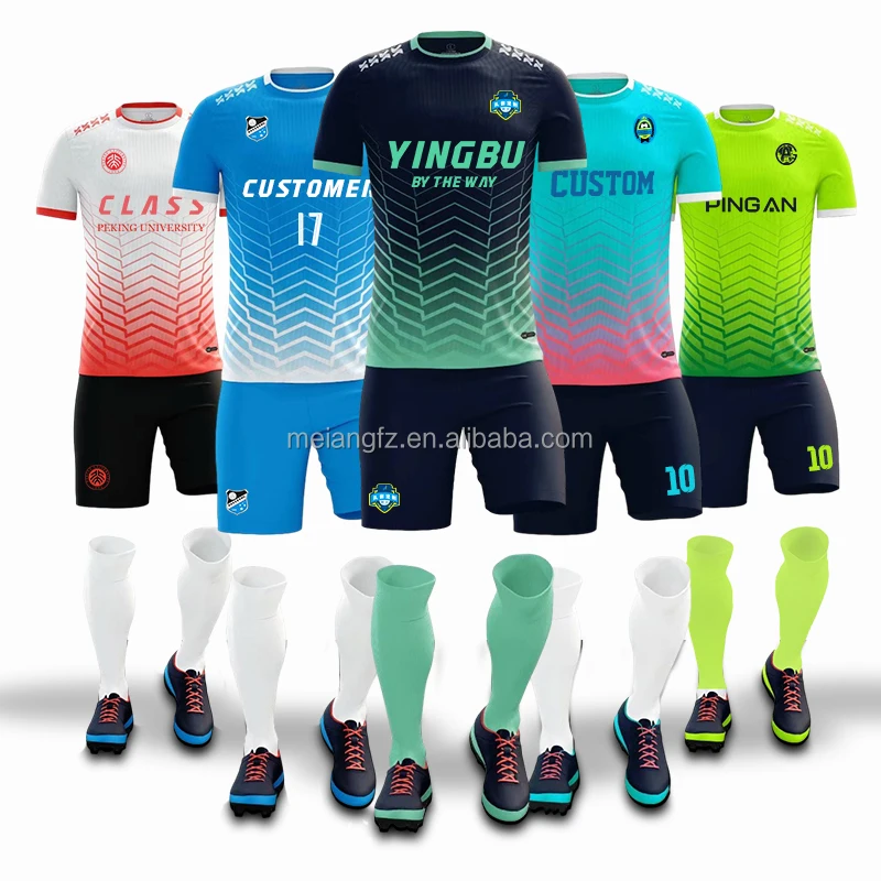 Men Soccer Jerseys Set Kids Survetement Football Kits sublimated