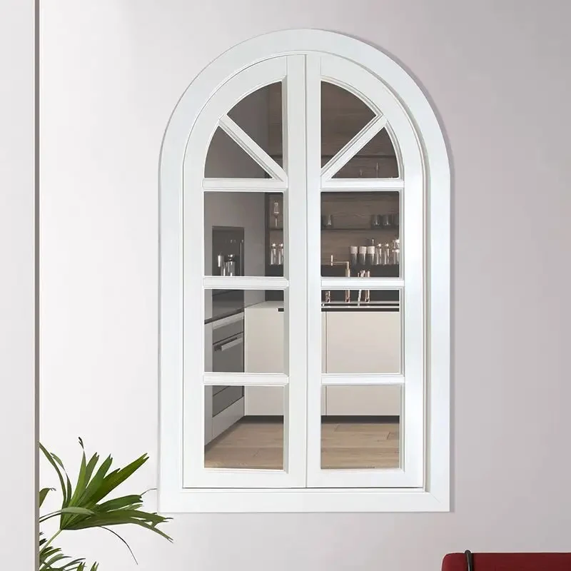 Frame Aluminum Round Pictures Window with Grill Design Burglar Proof Window Half Circle  Window Motor Puerta Corredera