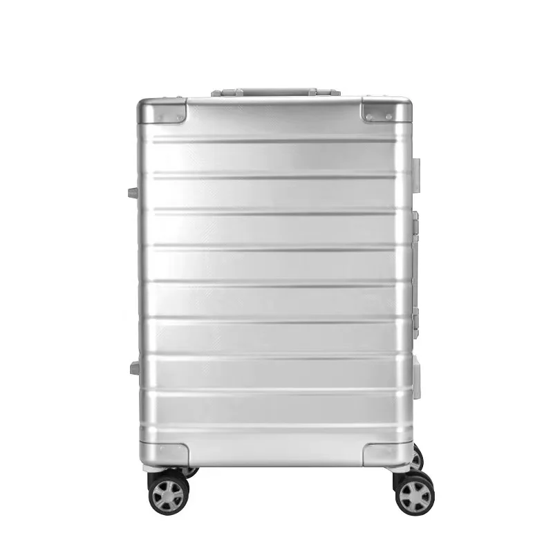 New all-aluminum-magnesium alloy trolley case boarding case full aluminum suitcase leisure suitcase for  men and women travel