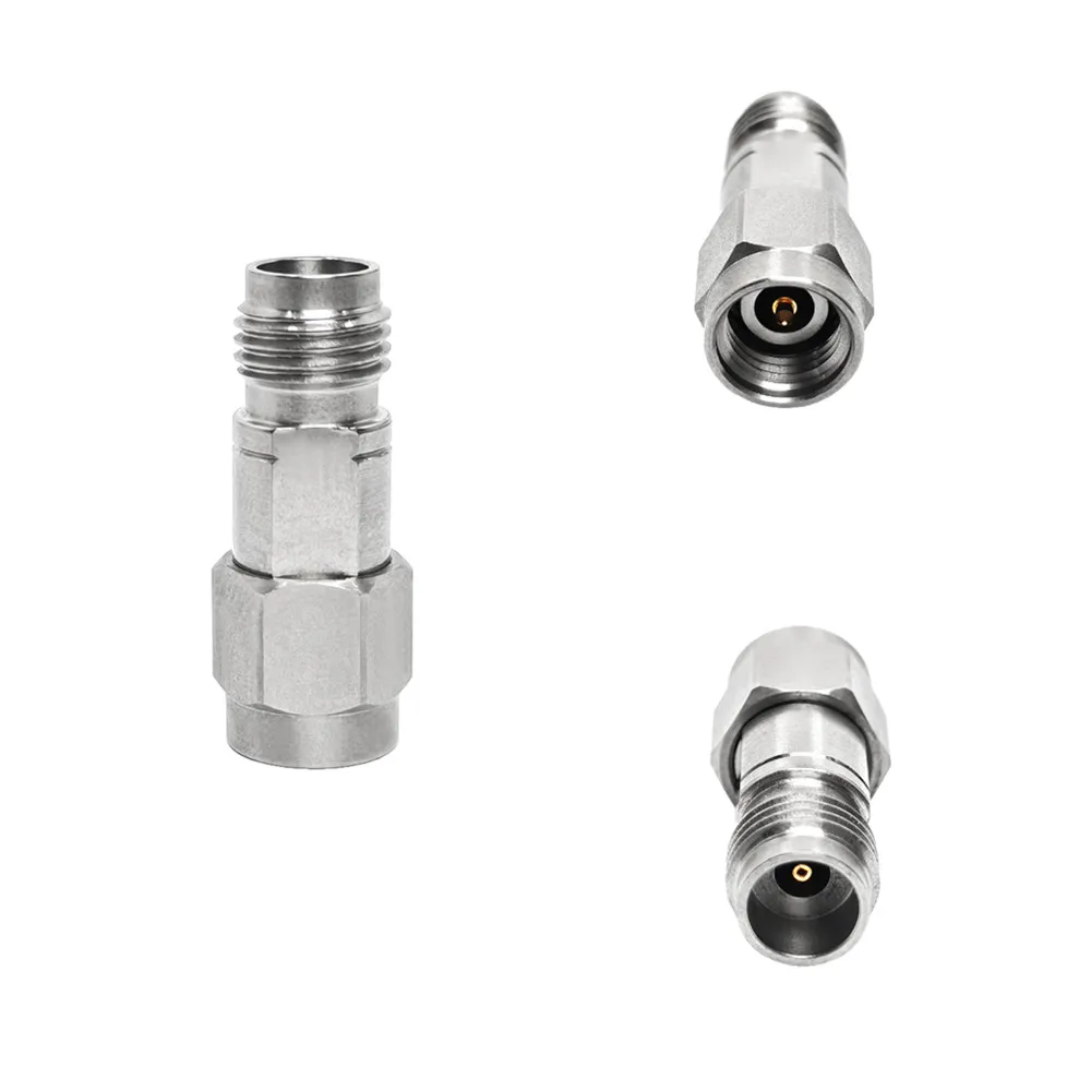 RF-liitin: 2,4 mm (naispuolinen kannatin) – 2,92 mm (miespuolinen pistoke), suora ruostumaton teräs-koaksiaaliliitin, DC–40 GHz:n RF-mikroaaltoliitin