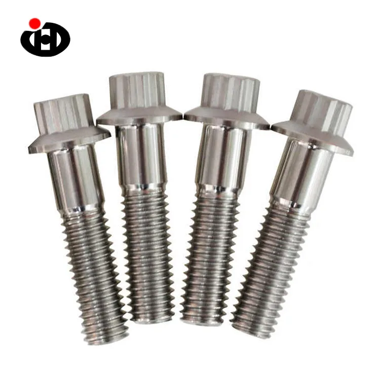 Customized TC4 Titanium Alloy 12 Angle Titanium Screws and Bolts Flanged Head Titanium Split Rim Bolt for Motorcycle