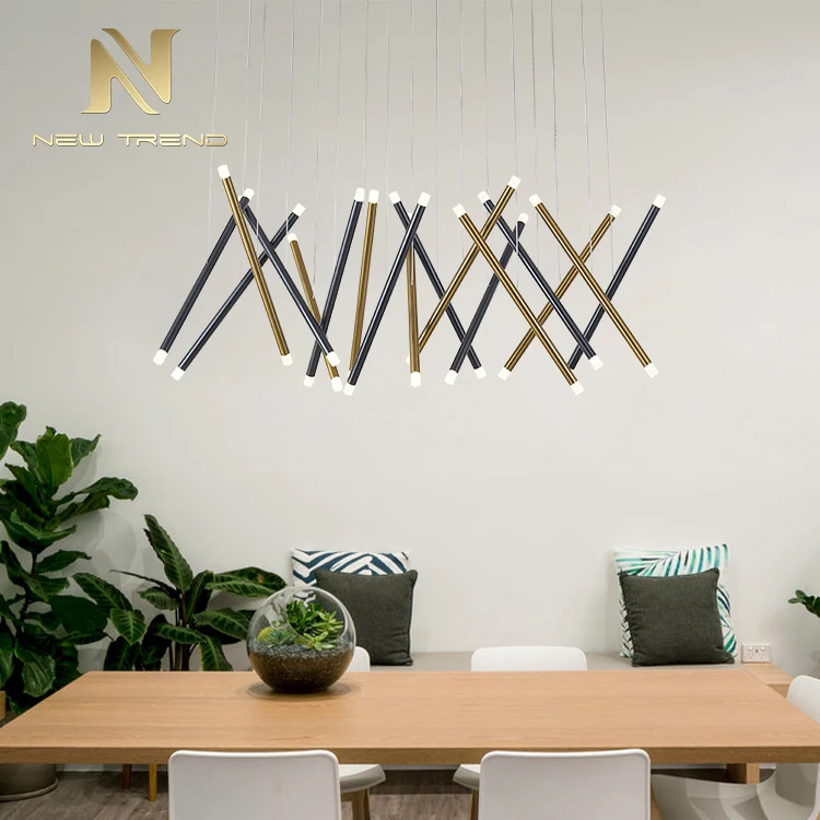 DL0045 High Quality Modern Hotel Lobby Dining Room Decoration Aluminum Brass Led Pendant Lamp   