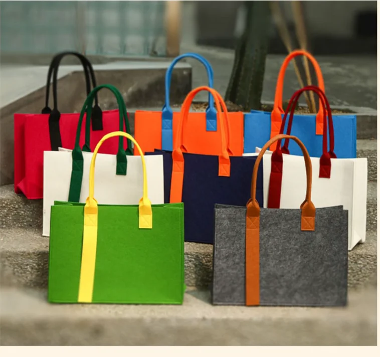 Wholesale Unisex Large Capacity Felt Cloth Shopping Bag New Style