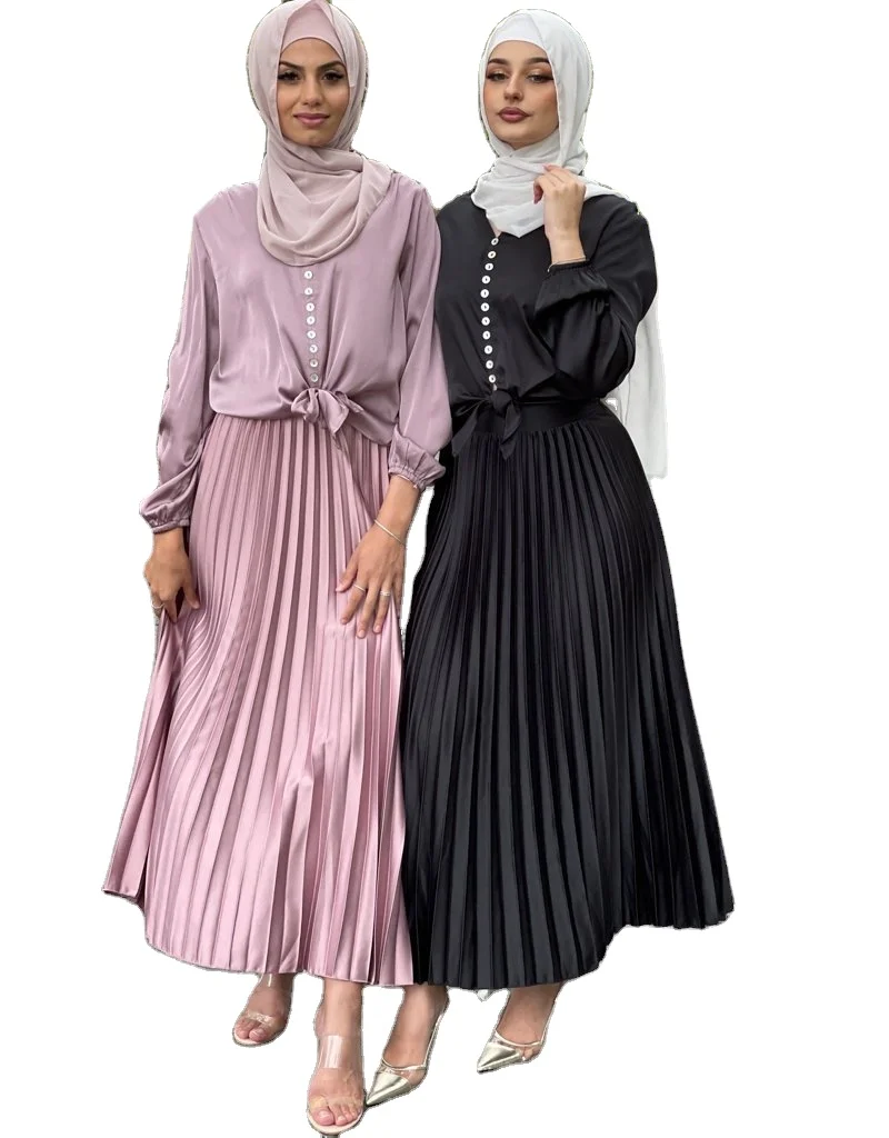 pleated dress malaysia Amazon.com: Fulbant Chiffon Pleated Abaya Dress for Women O Neck Long Sleeve Brief Solid Malaysia Eastern Islamic Black Dress S : Clothing, Shoes & Jewelry