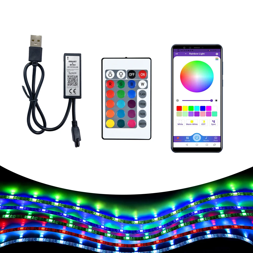 Mini Rgb Led Lights Controller Dc5v Led Light Strip Remote Dimmer With