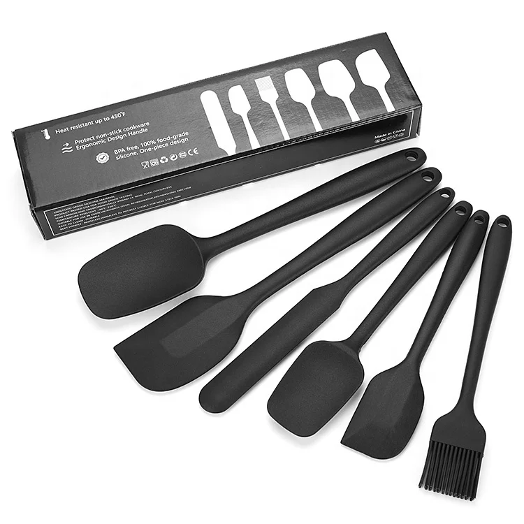 6 Piece Cake Baking Spatula And Brush Set Heat Resistant Cooking