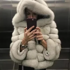 Imitation Fur Slim Fox Fur Women's Coat-Vintage Style Maternity Outerwear