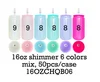 Canette en verre scintillant de 473 ml (16 oz) assortie en 6 couleurs avec couvercles en PP