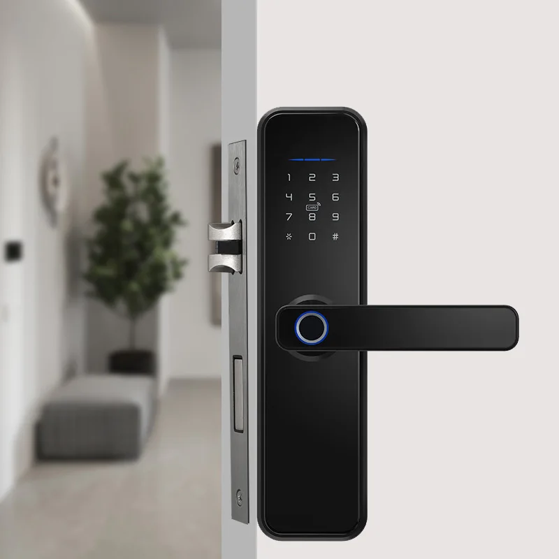 TOPTEQ X5 Fingerprint BLE Smart Lock Keyless Password Cloud for Aluminum Steel Apartments Rooms Controlled Via Tuya APP