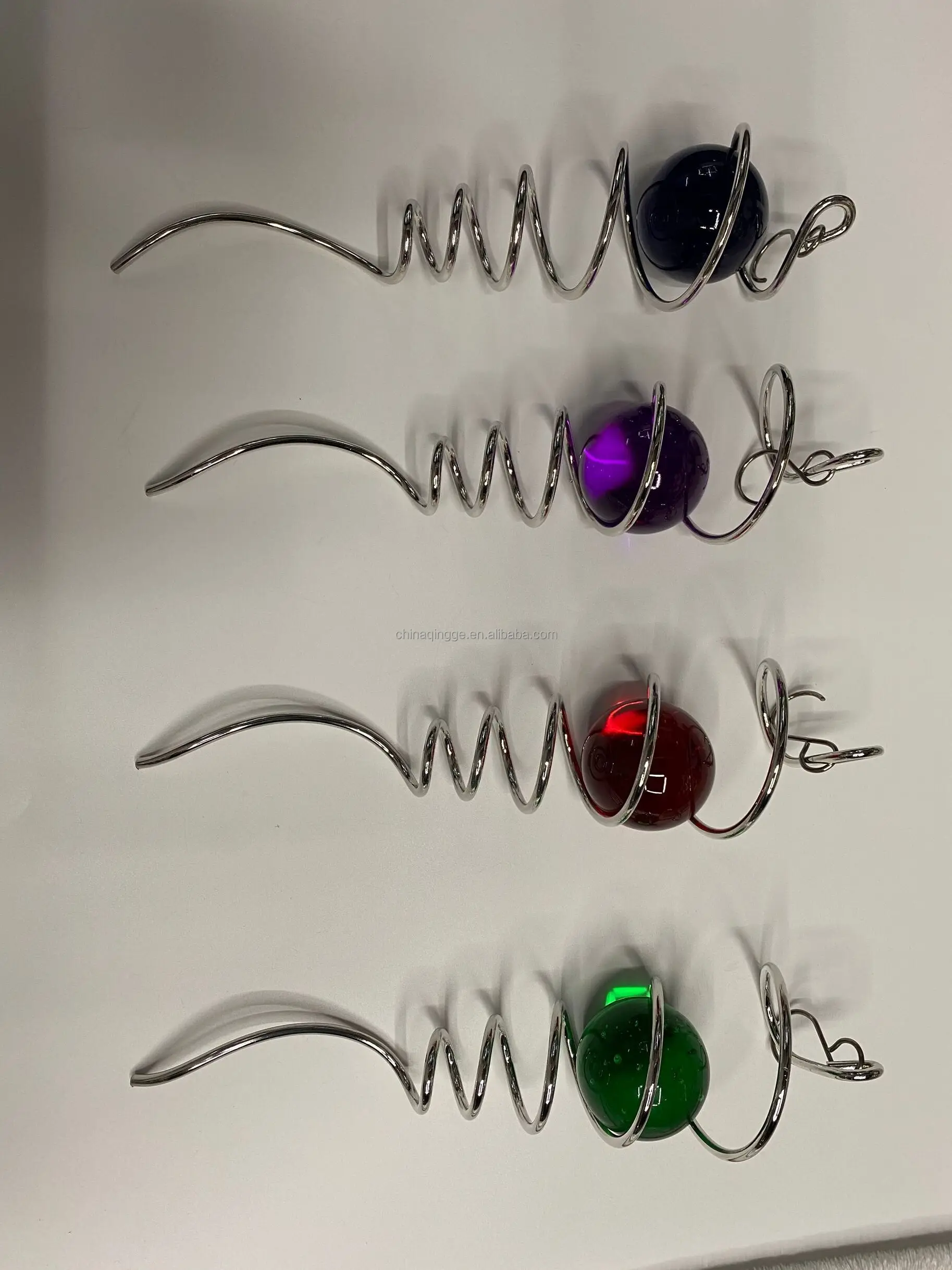 Stainless Steel Gazing Ball Wind Spinner Tail Twister Spiral Decorate