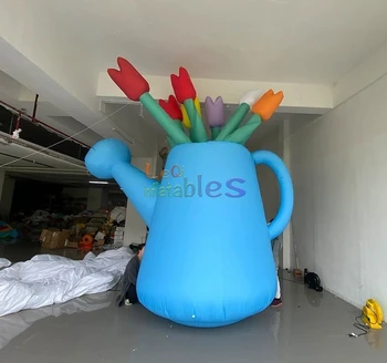 Outdoor Flower Garden Decoration Inflatable Watering Can Inflatable Flower Watering Kettle Model for Events