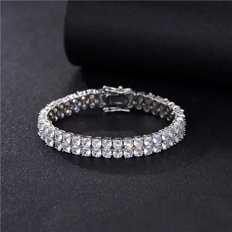 Trendy Hip Hop Men Jewelry Two Row 5mm 