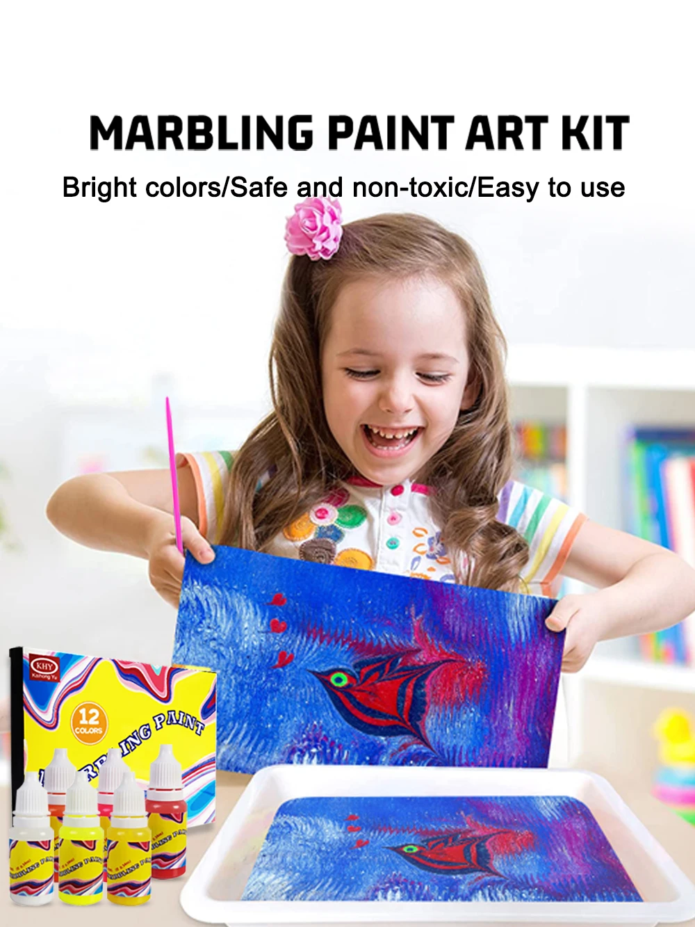 Khy 12 Colors Stationery Supply Kit For Kid Girl Mini The Gouache Water