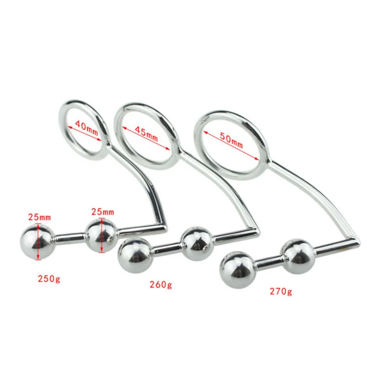 lena the plug anal onlyfans Zhs 160g Metal Anal Hook Butt Plug With Five Beads main image 0