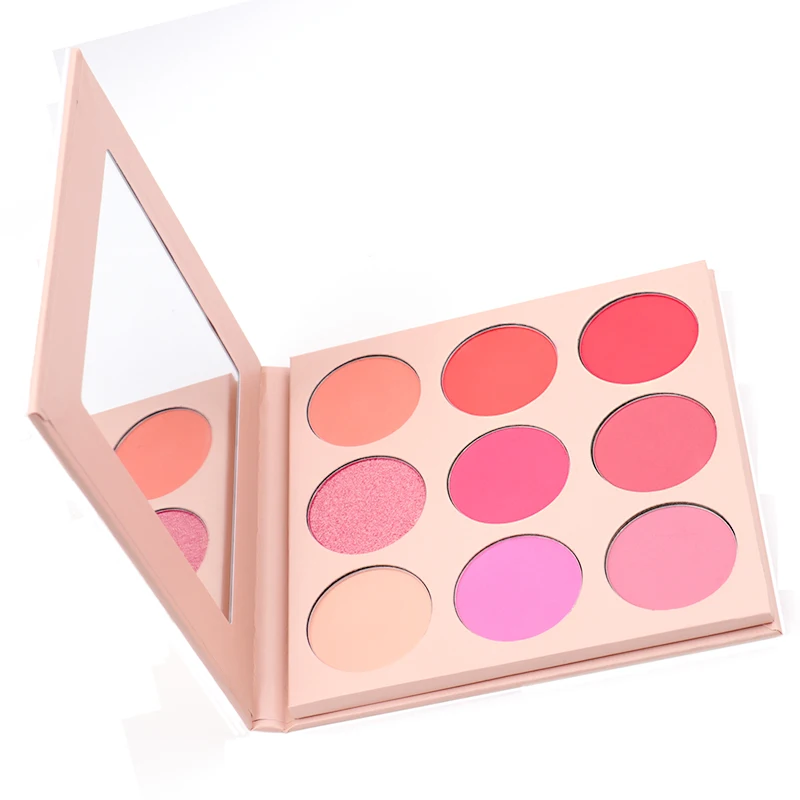 9 Colors Makeup Factory Cosmetics High Pigment Vegan Beauty Powder Blush Palette