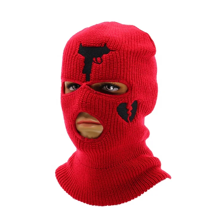 Ski Mask Balaclava for Men and Women 3 Hole Full Face Beanie Design Custom  Tear Drop Tattoo Embroidery (BlackwithYellow) at  Men's Clothing store