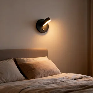 JACKSUN Gold Metal Sconce Wall Light with Switch LED Light Source Iron Body Wall Lights Indoor Bedroom Wall Lamp Light Fixture