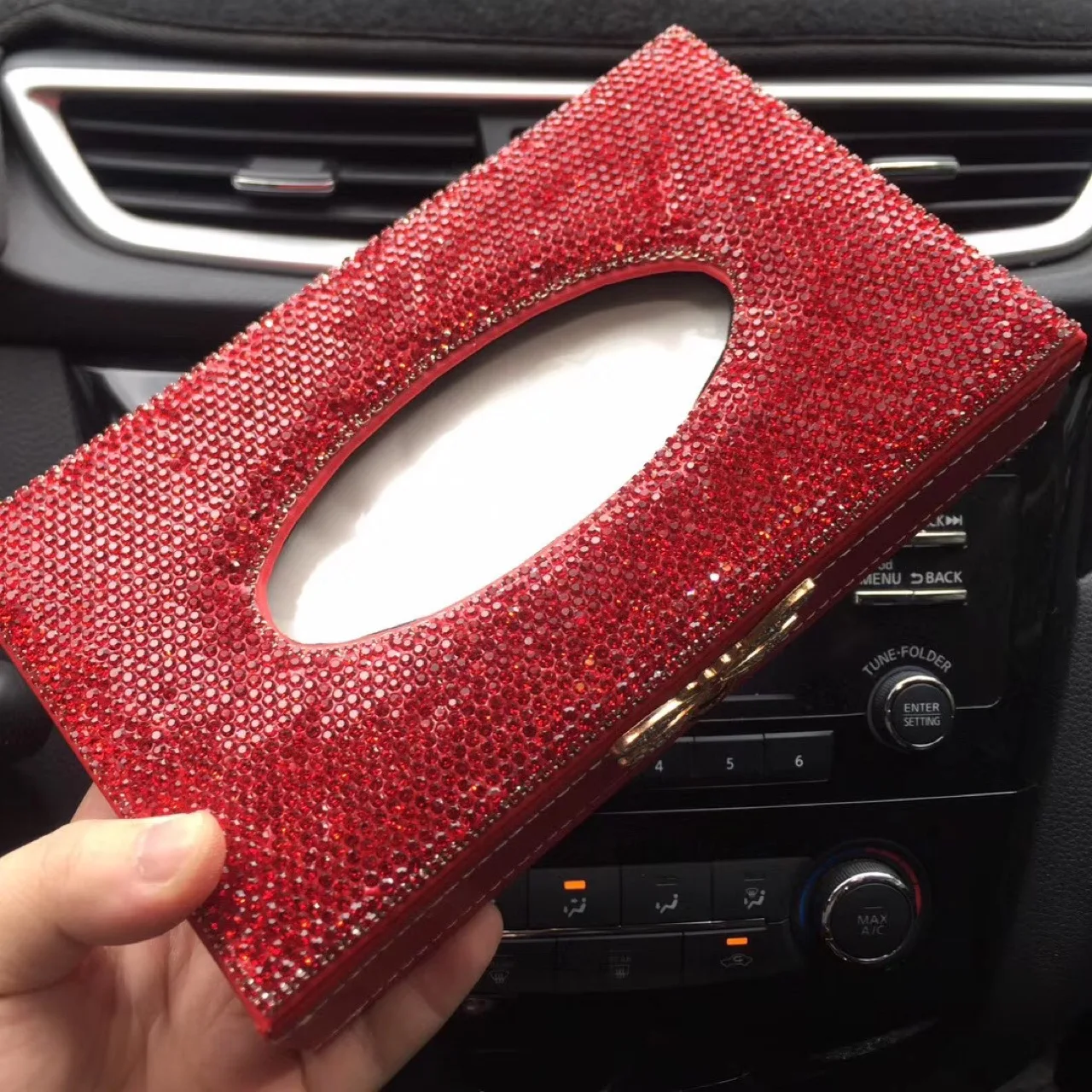 Metal Cylinder Car Tissue Box bling Car Tissue Holder - Temu