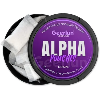 Alpha Natural Caffeine Nootropic Pouches L-Theanine Supplement Vitamin Nic Free Caffeine Energy Pouches