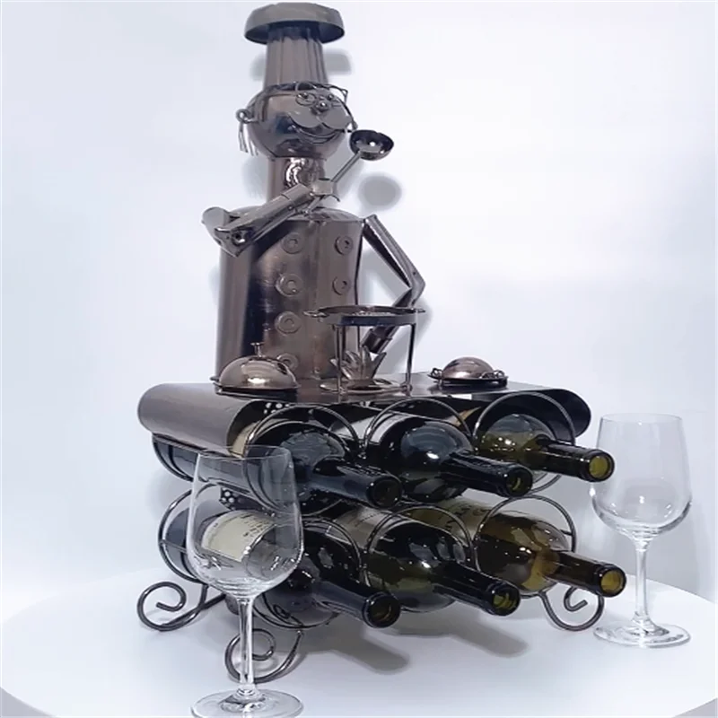 
 Домашний металлический Настольный держатель для бутылок, настольный держатель для винных бутылок, стойка для хранения вина  