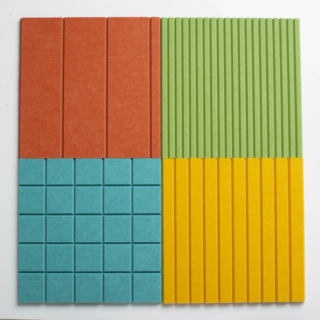 Polyester Fiber Sound Absorption Carved Grooved Acoustic Wall Panel for Cinema