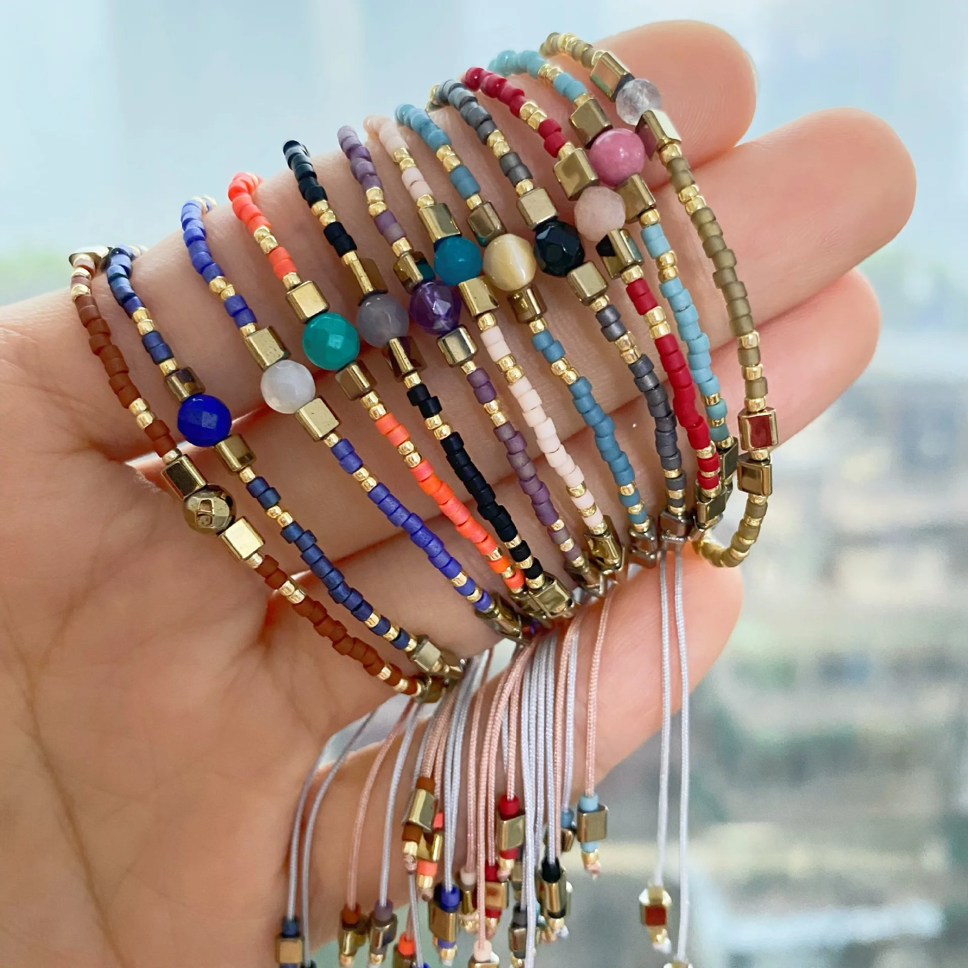 Seed Bead Rope Bracelet Japan Korean Fashion Boho Handmade Stretch