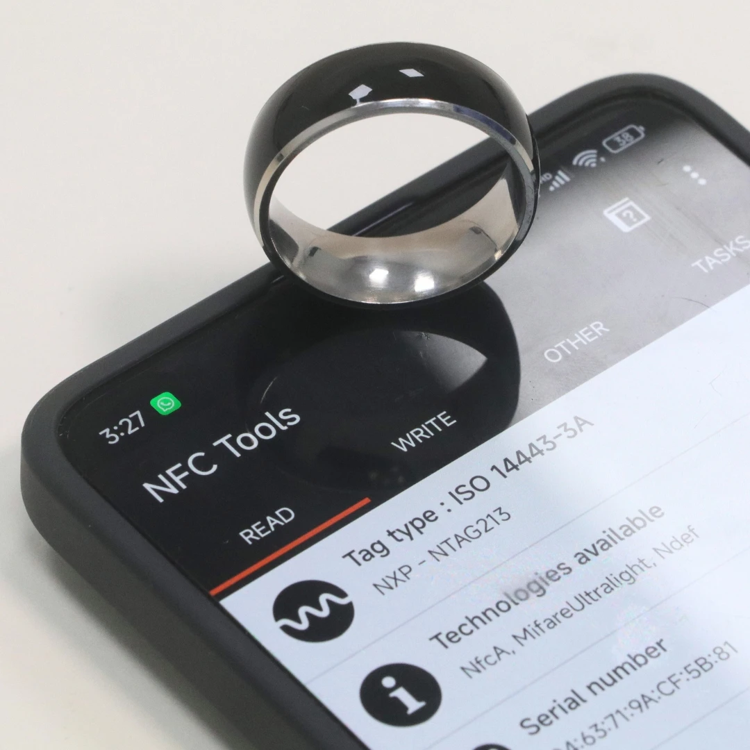 Smart NFC Ring with Diamond Customizable Payment Ring