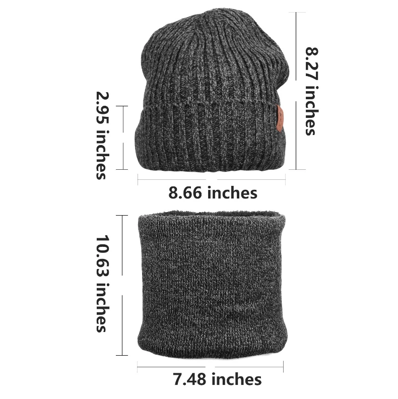 Warm Winter Knit Cuffed Beanie Cold Weather Soft Warm Ski Hats Unisex ...