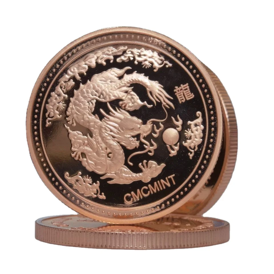 コレクション Year of the Dragon 999 Fine Copper Coin 1 oz Year of the Dragon Copper Round .999 Fine
