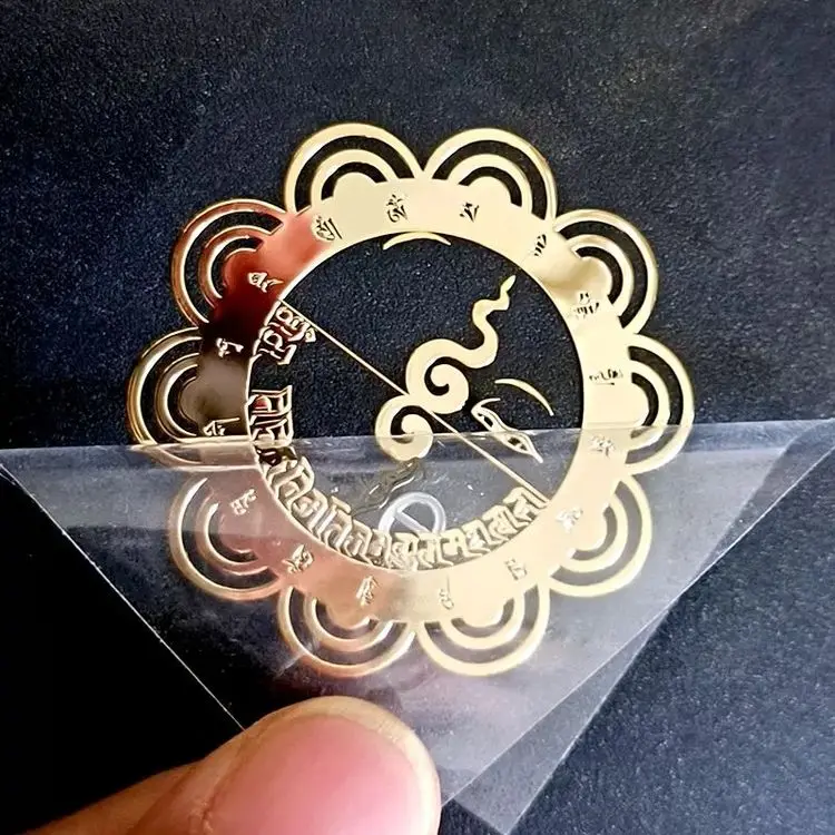 Custom 3D Embossed Self-Adhesive Metal Labels Nickel Material with Gold Finish Low MOQ Letters Logo Maker for Private Packaging