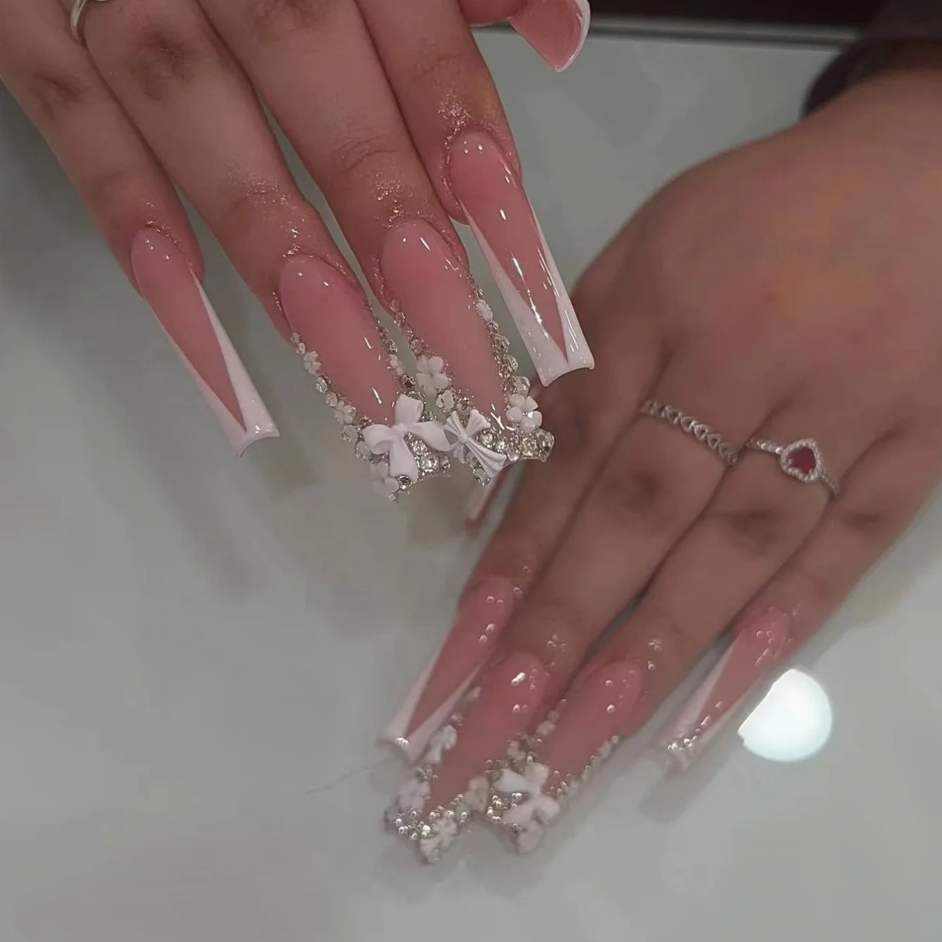 2024 Autumn Most Fancy Design Most Beautiful Style Very Shiny Nail Art Diamond Press on Nails Wholesale