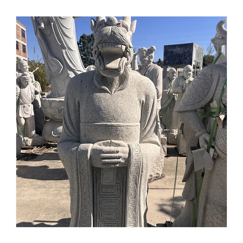 Natural Granite Life Size Hand Carved Chinese Zodiac Figure Sculpture for Outdoor Decor Natural Stone Statue Figure Sculpture