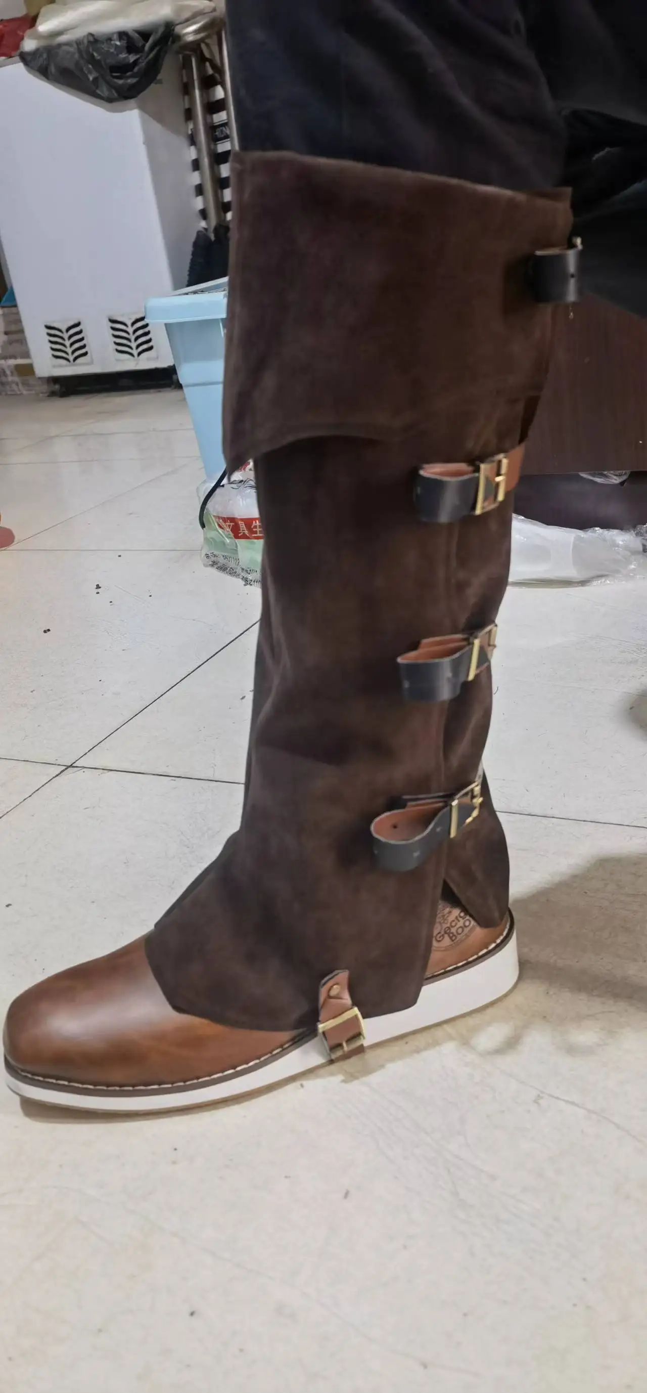 Viking Costume Men PENINSULA LOVE Pirate Boot Covers Medieval